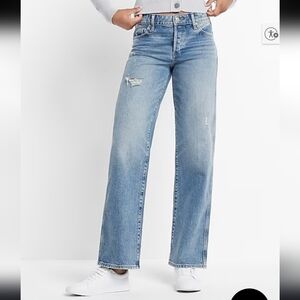 Express Light Blue Straight Leg Jeans